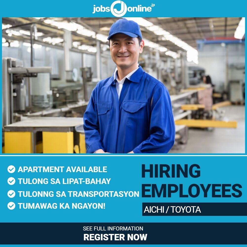 Aichi: Hiring ng manggagawa sa car parts factory sa Toyota