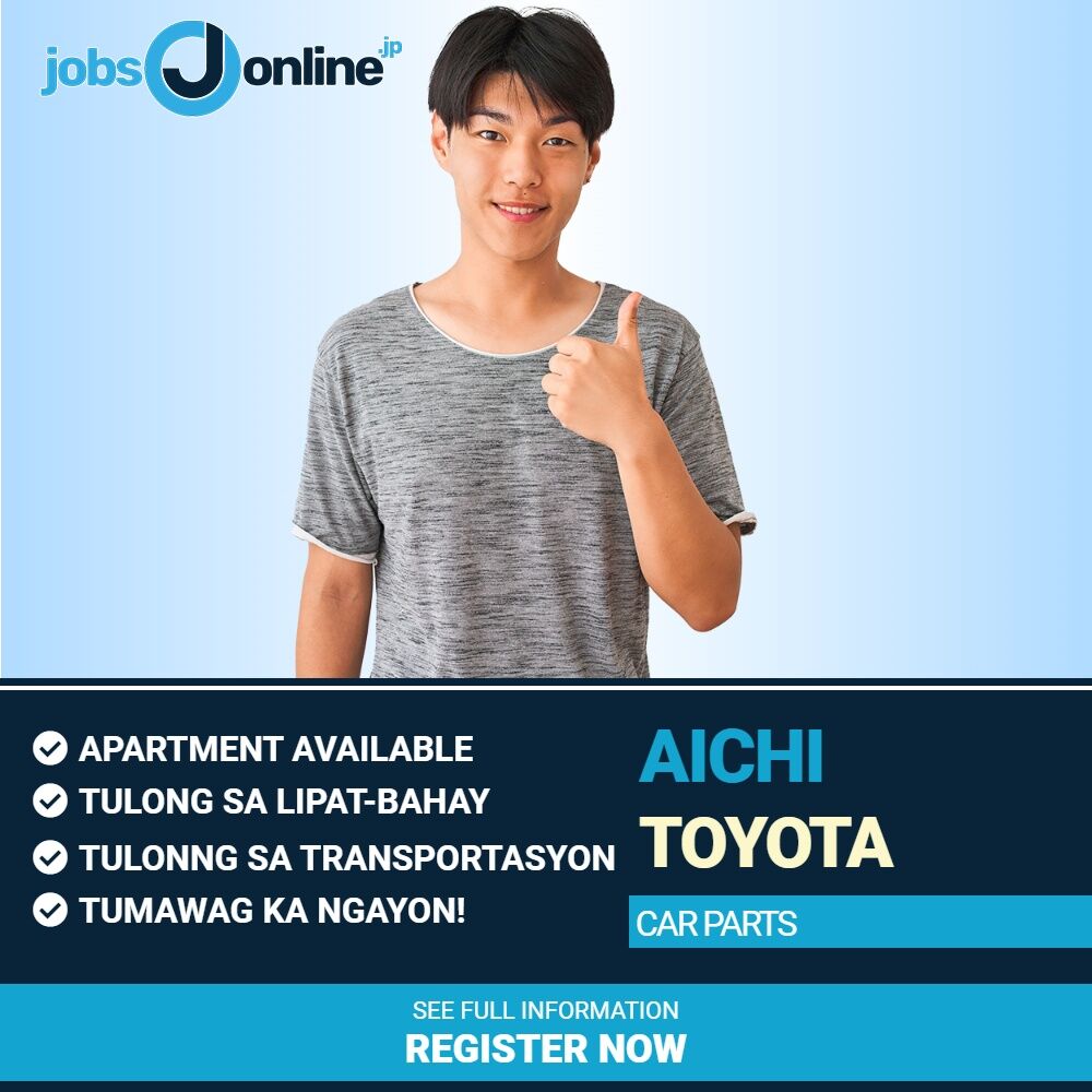 Aichi: Hiring ng manggagawa sa car parts factory sa Toyota