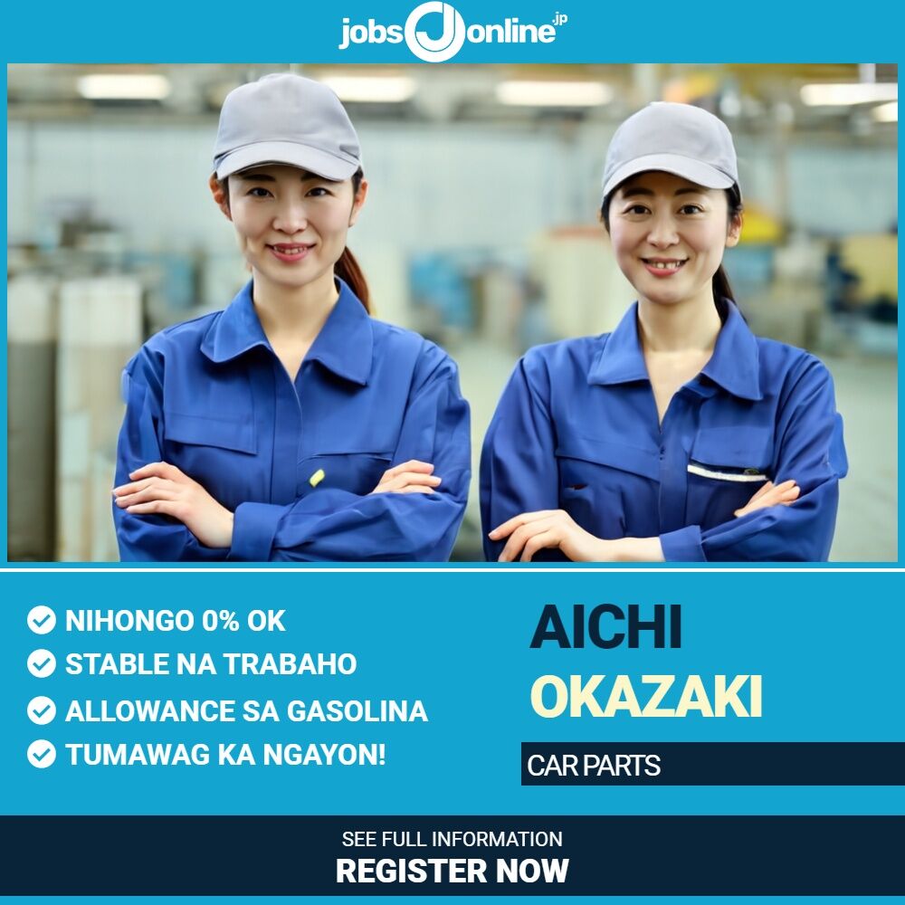 Aichi: Hiring ng manggagawa sa factory sa Okazaki