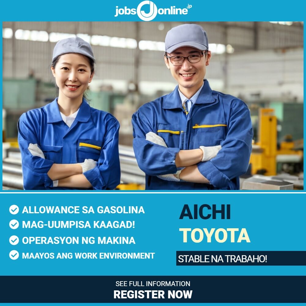 Aichi: Urgent Hiring ng manggagawa sa Assembly Line of Car Parts sa Toyota