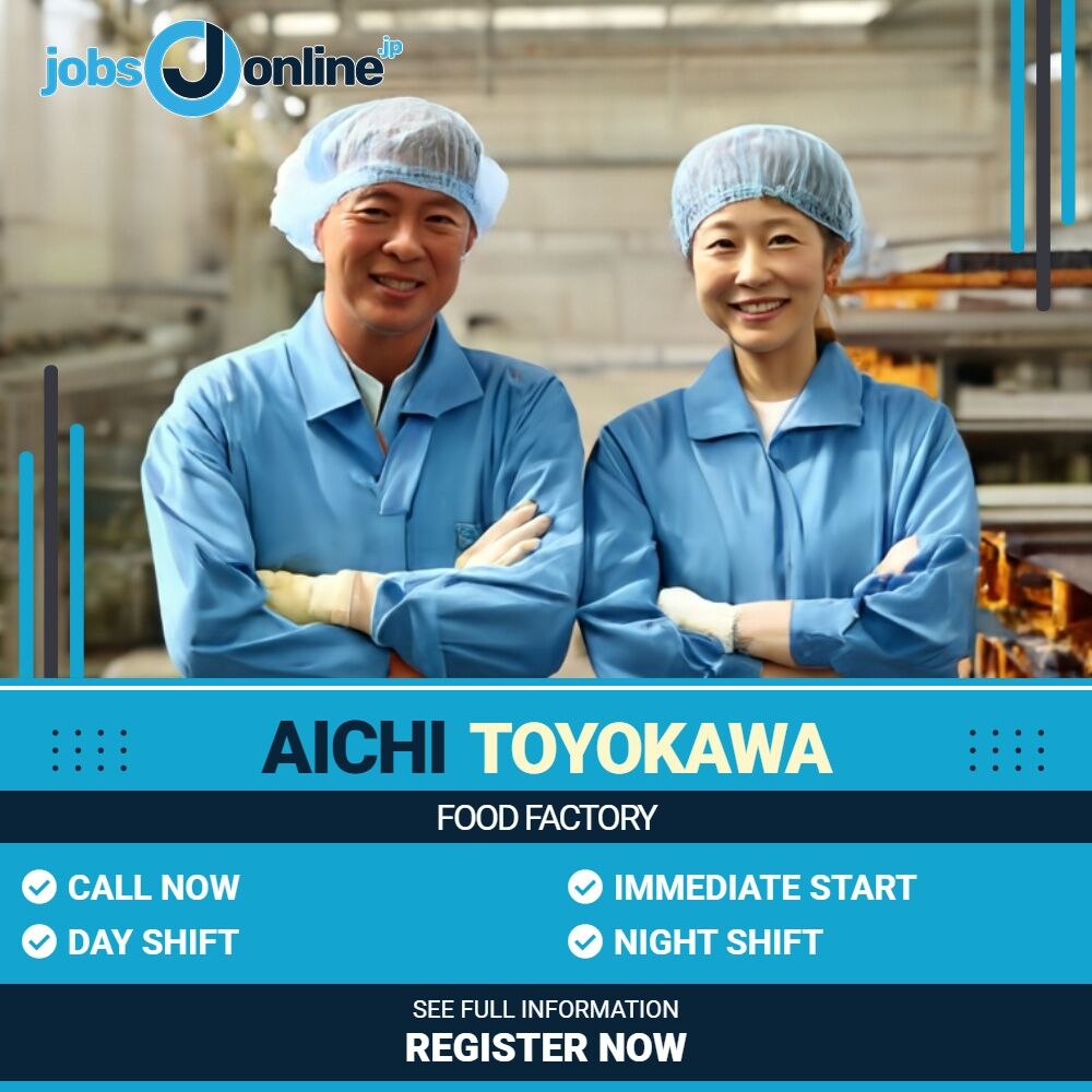Aichi: Packing and preparing shipments at food factory in Toyokawa